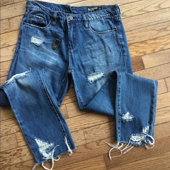 Blank NYC Denim - NEW BLANK NYC JEANS CROP GIRLFRIEND DISTRESSED 27